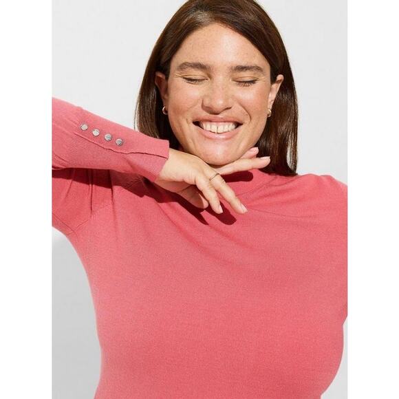 Torrid Womens Everyday Soft Turtleneck Sweater In Holly Berry Pink Sz 5X | Comfy - Picture 7 of 14